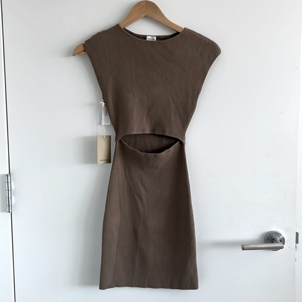 Aritzia wilfred free cutout bodycon knit dress XS